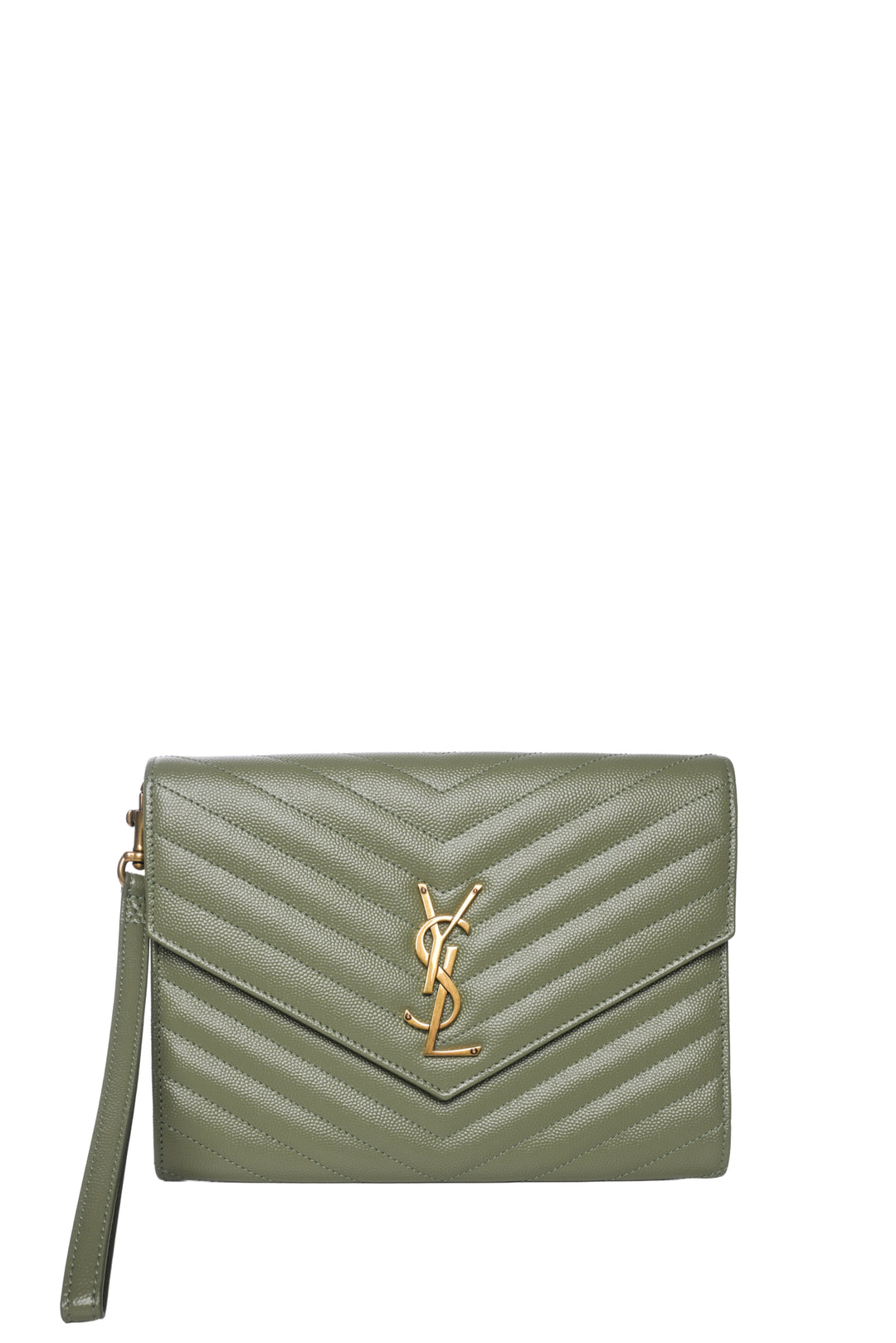Saint Laurent Quilted Cassandre Matelasse Clutch Wristlet