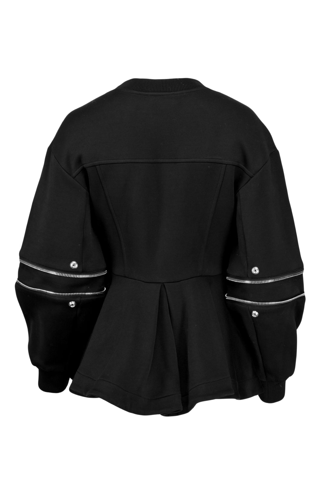 Alexander Mcqueen Size 38 2021 Zipper Detail Peplum Sweatshirt