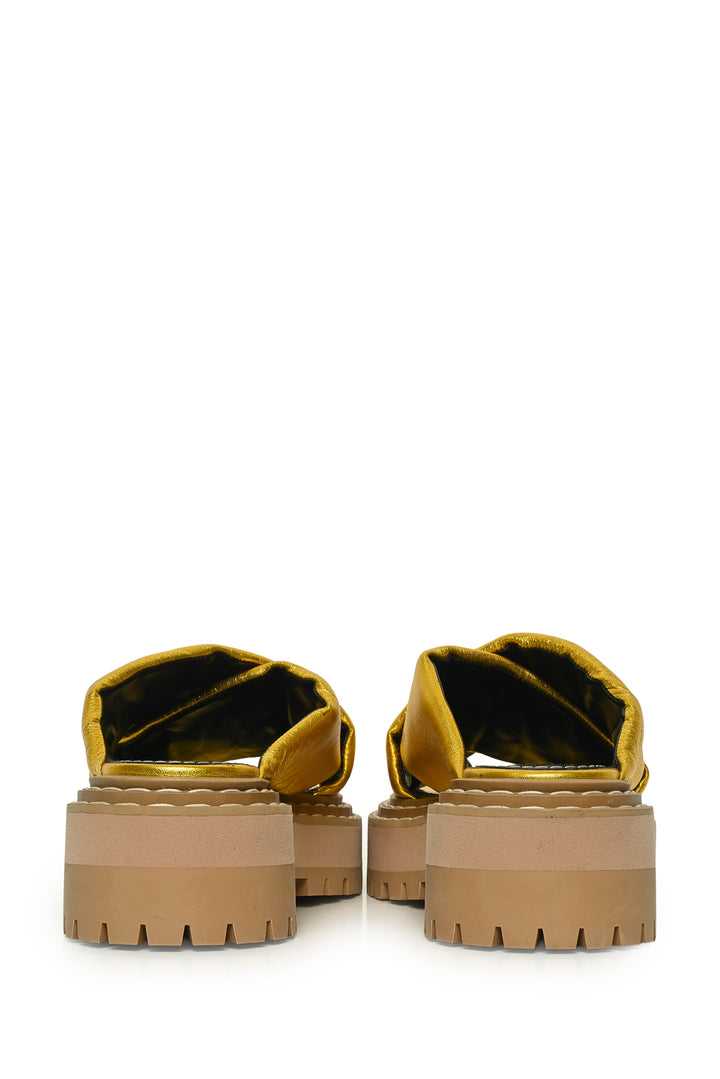 Proenza Schouler Size 36.5 Metallic Leather Platform Sandals
