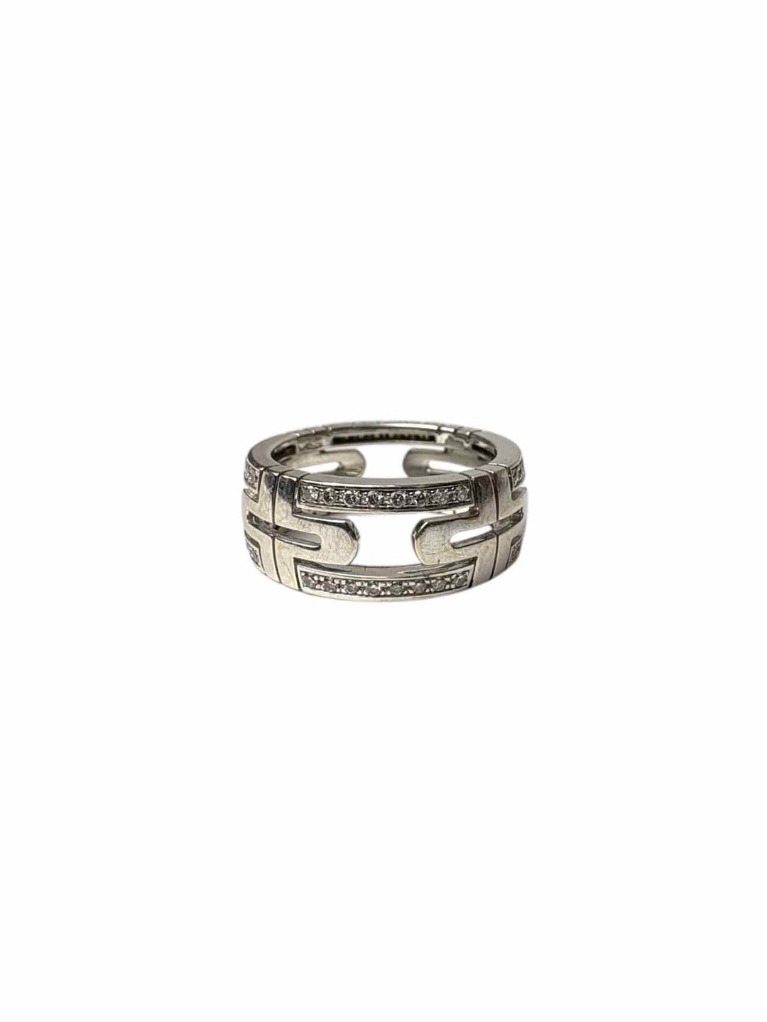 Bvlgari Size 7 18K White Gold & Diamond Parentesi Ring