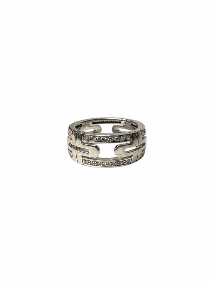 Bvlgari Size 7 18K White Gold & Diamond Parentesi Ring