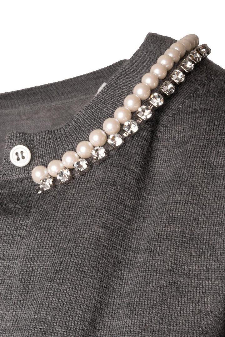 Sacai Luck Size 1 Wool & Cupro Embellished Top Cardigan