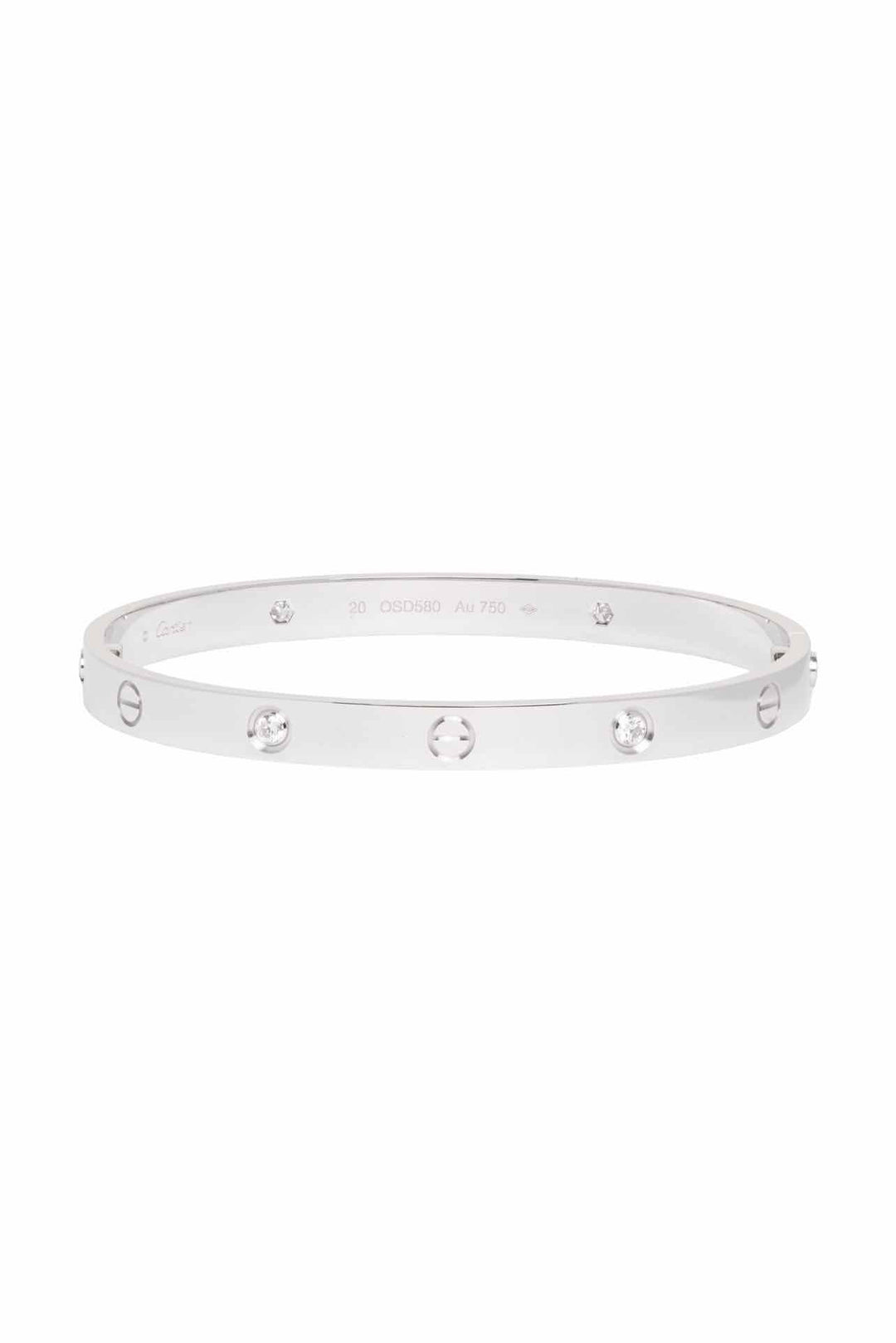 Cartier 18K White Gold 4 Diamond Classic Model Love Bracelet