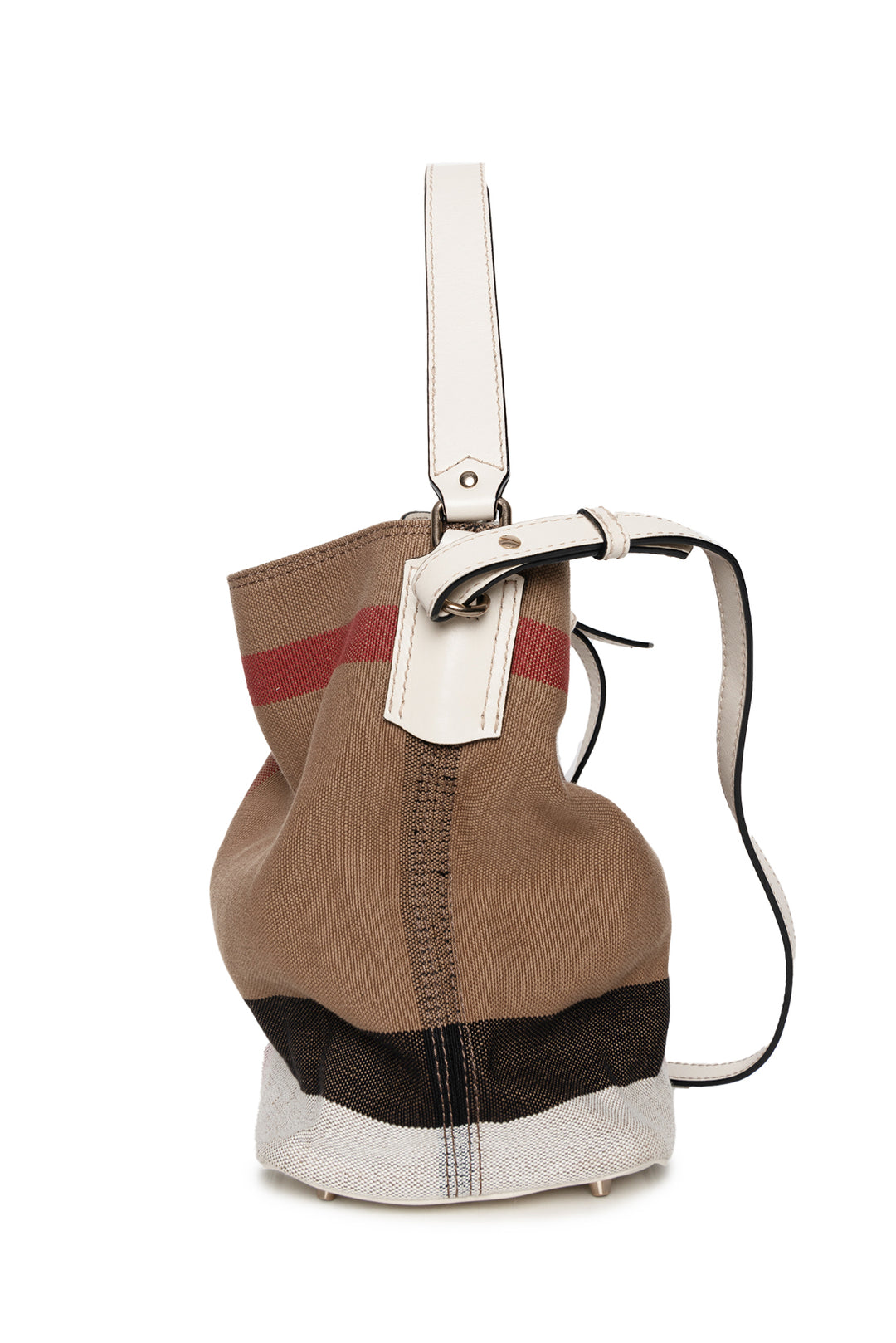 Burberry Canvas Novacheck Ashby Bucket Bag Shoulder Bag