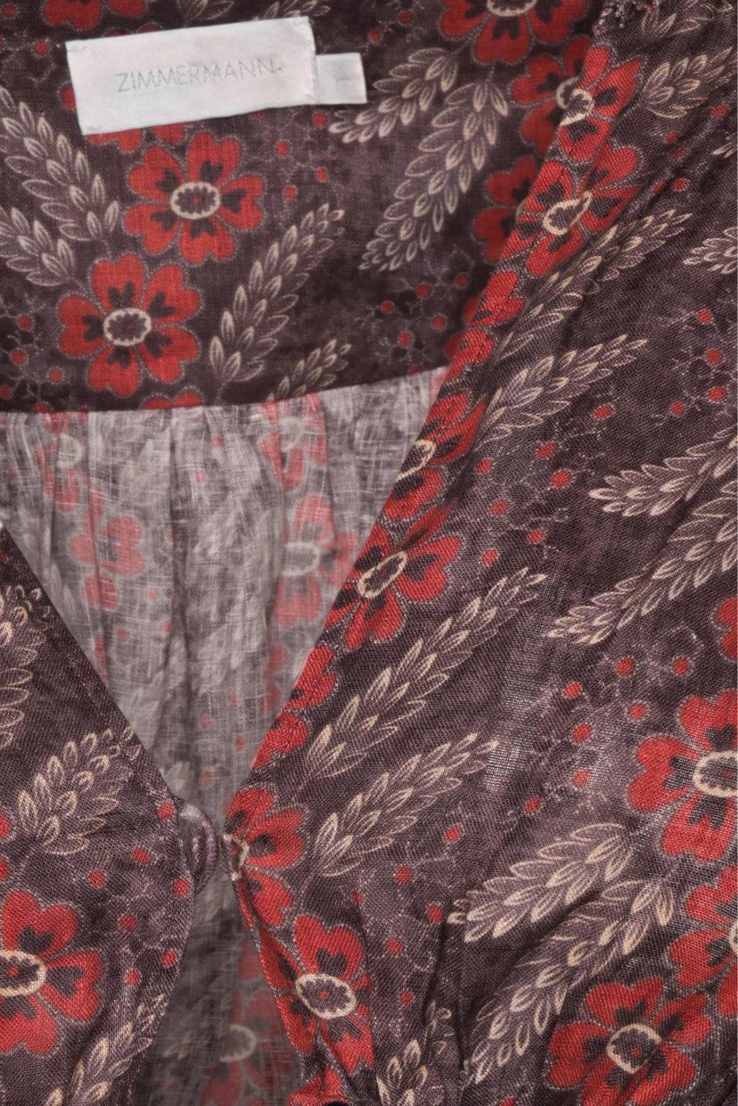 Zimmermann Size 1 Floral Printed Mini Dress