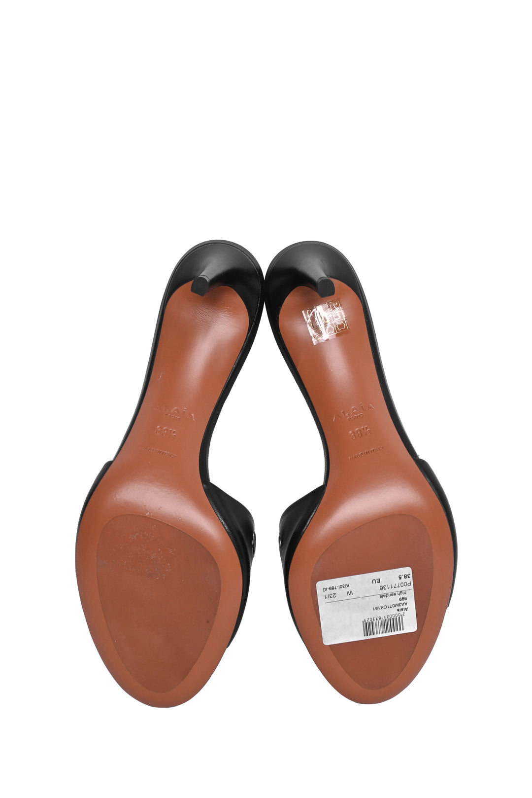 Alaia Size 38.5 Oeillets Grommets Leather Sandals