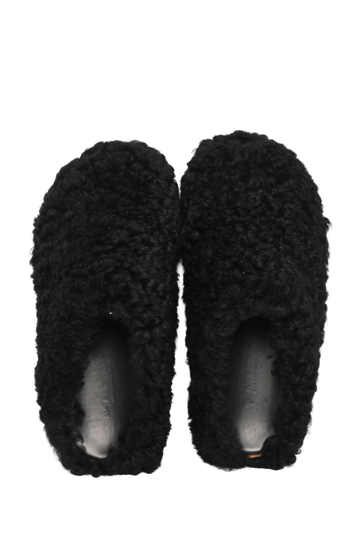 Marni Size 37.5 Sabot Shearling Slippers