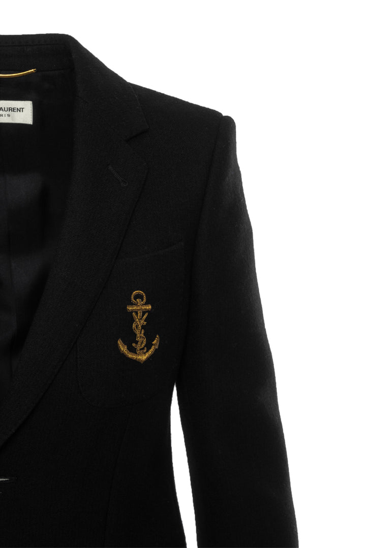 Saint Laurent Size 36 Anchor Logo Wool Blazer