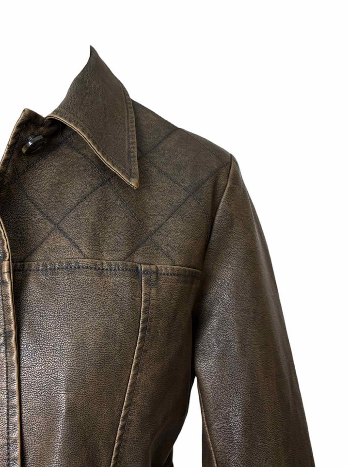 Kijun Size M Faux Leather Long Coat