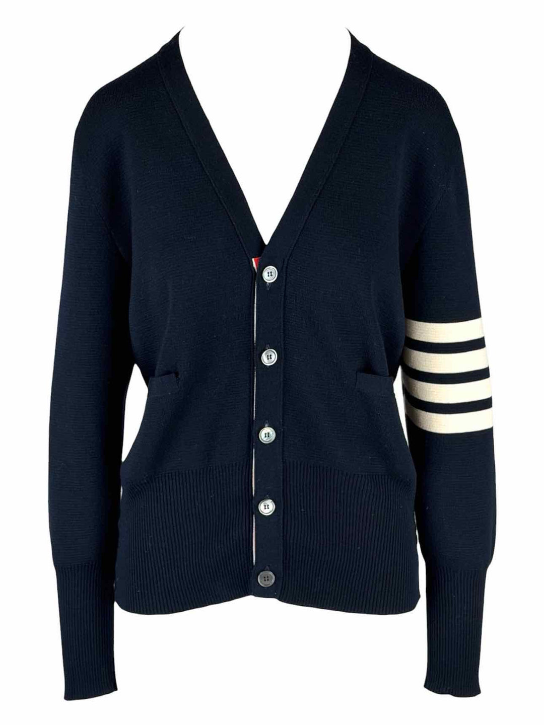 Thom Browne Size 2 Men's 4-Bar Wool Cardigan