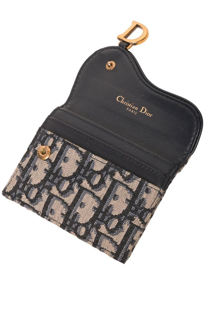 Dior Oblique Jacquard Saddle Flap Card Holder