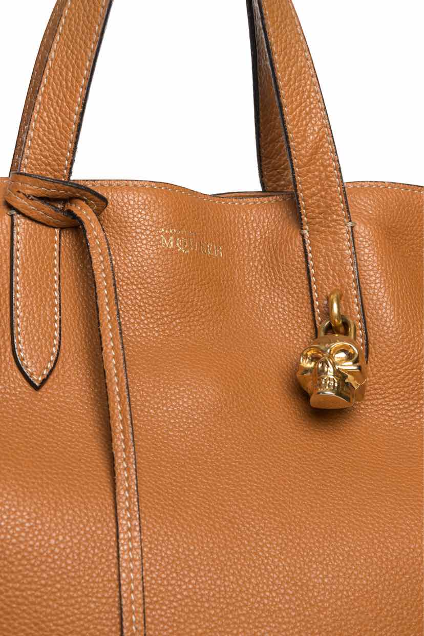 Alexander Mcqueen Skull Padlock Leather Tote