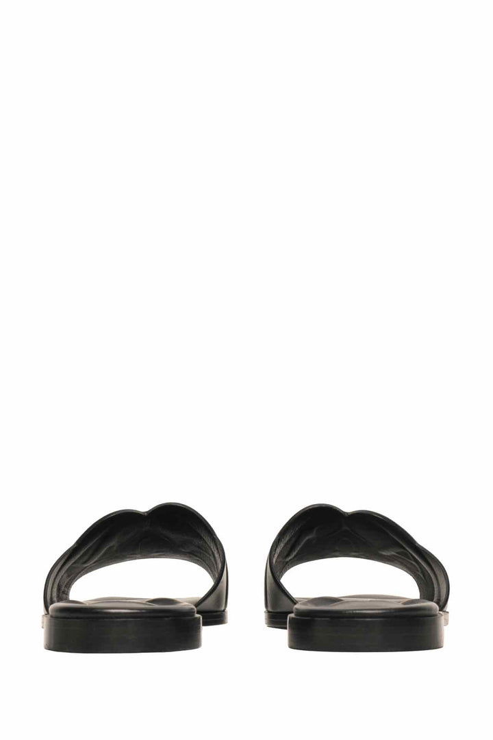 Alexander Mcqueen Size 36.5 Seal Leather Slide Sandals