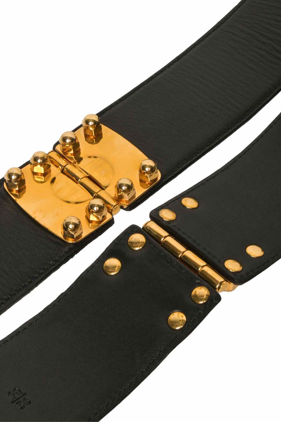 Miu Miu Size 36 Logo Buckle Hinged Leather Belt