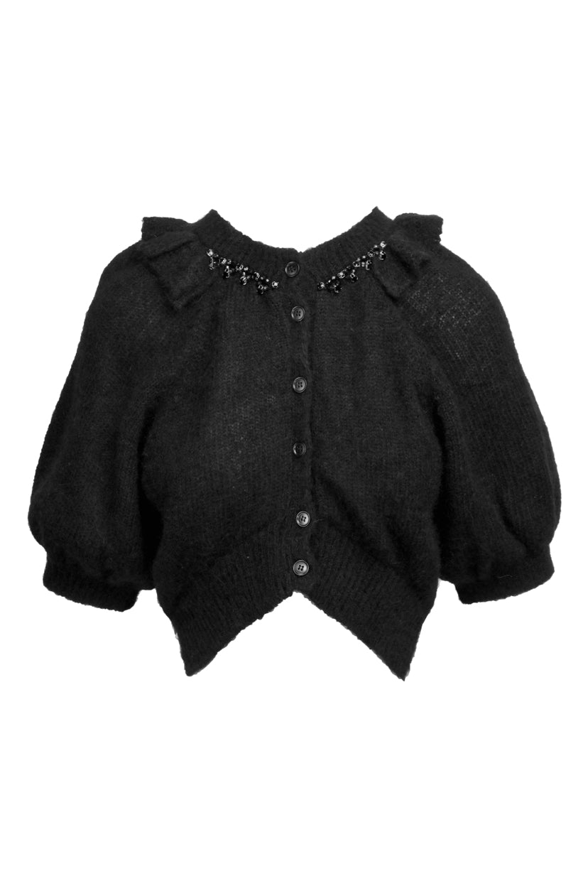 Simone Rocha Size S Mohair-Blend Embellished Cropped Cardigan