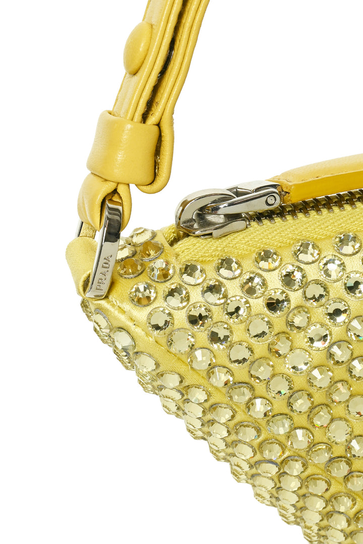 Prada Crystal Studded Satin Pouch