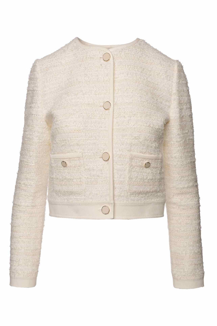 Nina Ricci Size S Cotton Blend Tweed Jacket