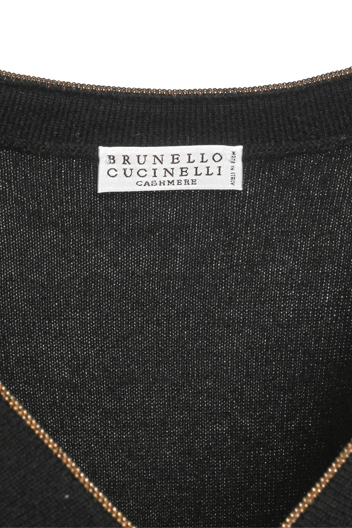 Brunello Cucinelli Size S Bronze Chain Cashmere Sweater