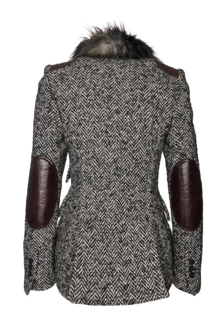 Smythe Size 6 Faux Fur Trimmed Blazer