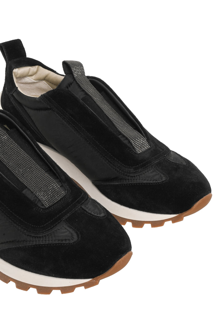 Brunello Cucinelli Size 39 Nylon & Suede Slip On Sneaker