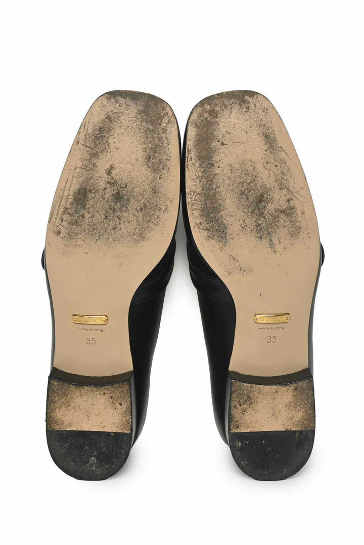 Gucci Size 35 Leather GG Marmont Loafers