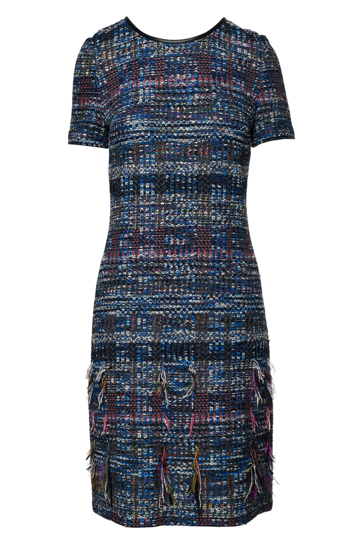 St. John Size 4 Tweed Short Sleeve Midi Dress