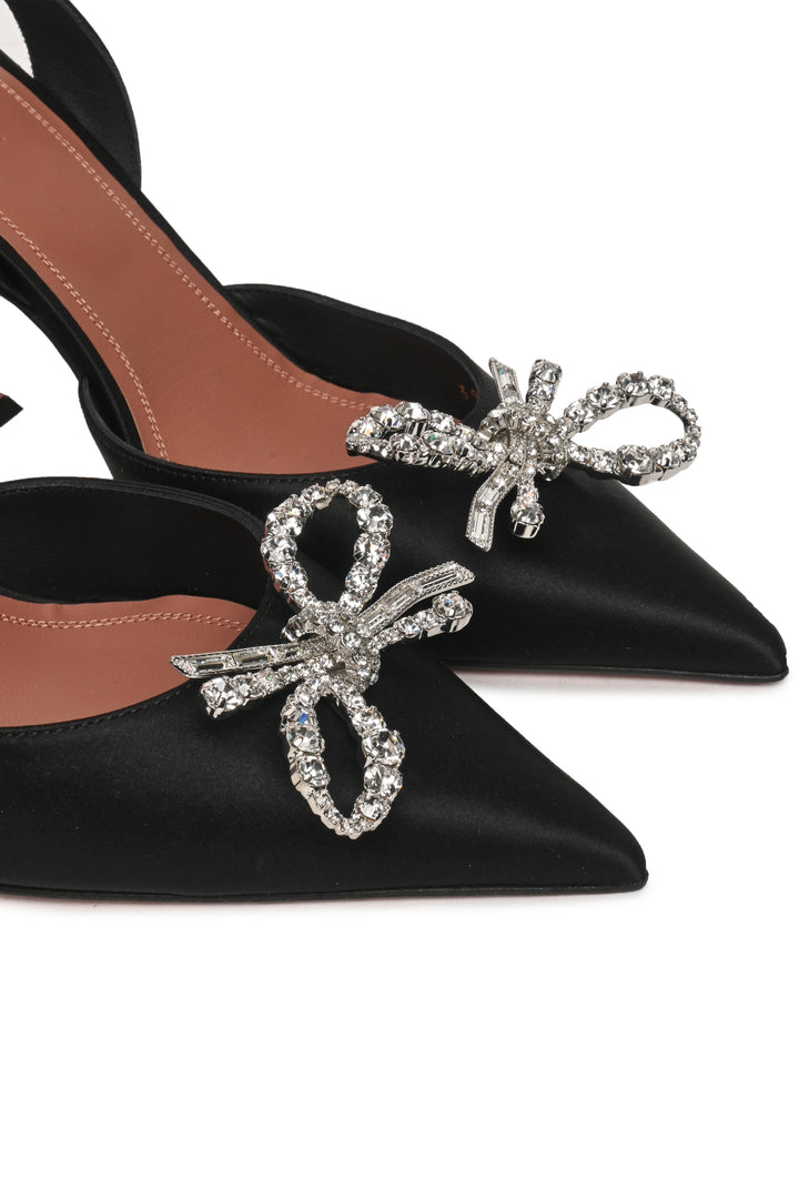Amina Muaddi Size 38.5 Satin Rosie Slingback Pumps