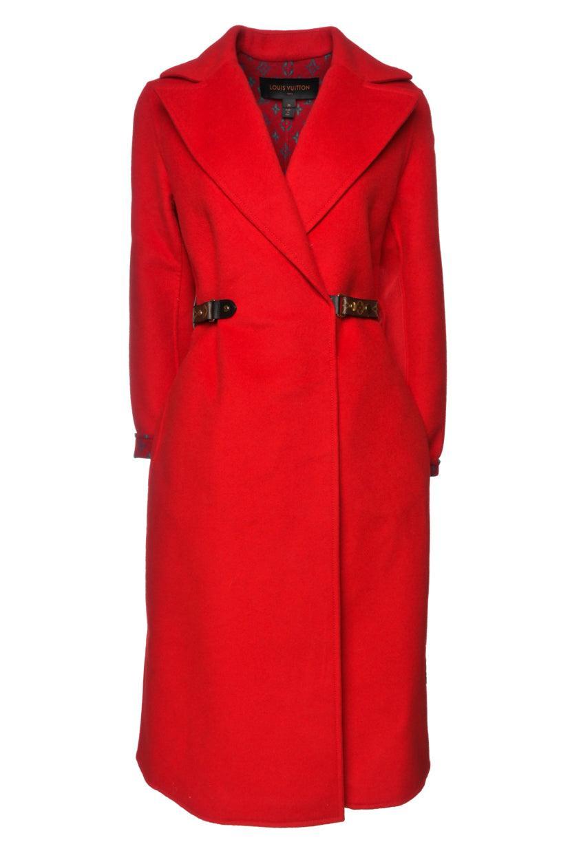 Louis Vuitton Size 36 Wool Monogram Accent Long Wrap Coat
