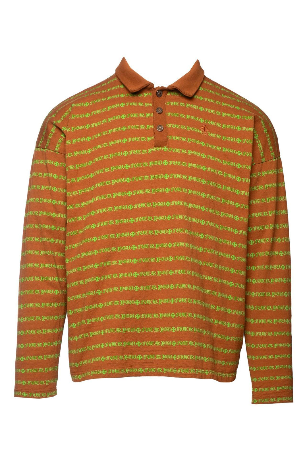 Chrome Hearts x Matty Boy Size L 'Teens From Mars' Expletive Striped Polo Shirt