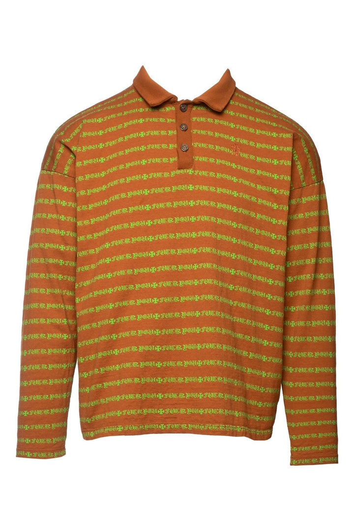Chrome Hearts x Matty Boy Size L 'Teens From Mars' Expletive Striped Polo Shirt