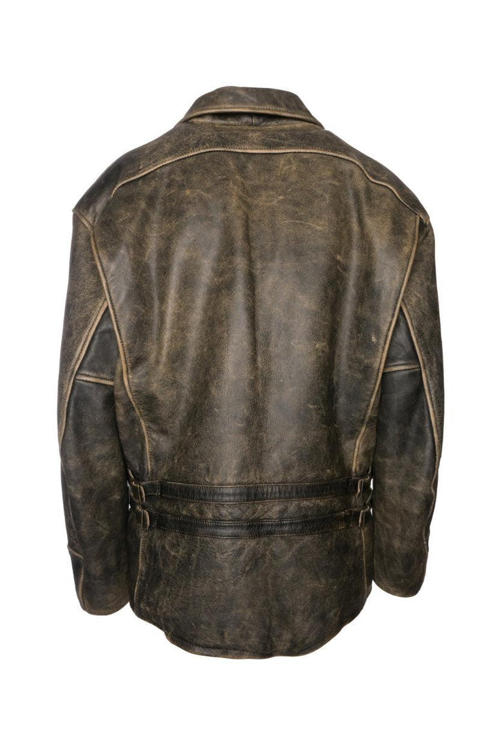 Harley-Davidson Size L Distressed Vintage Patch Leather Jacket