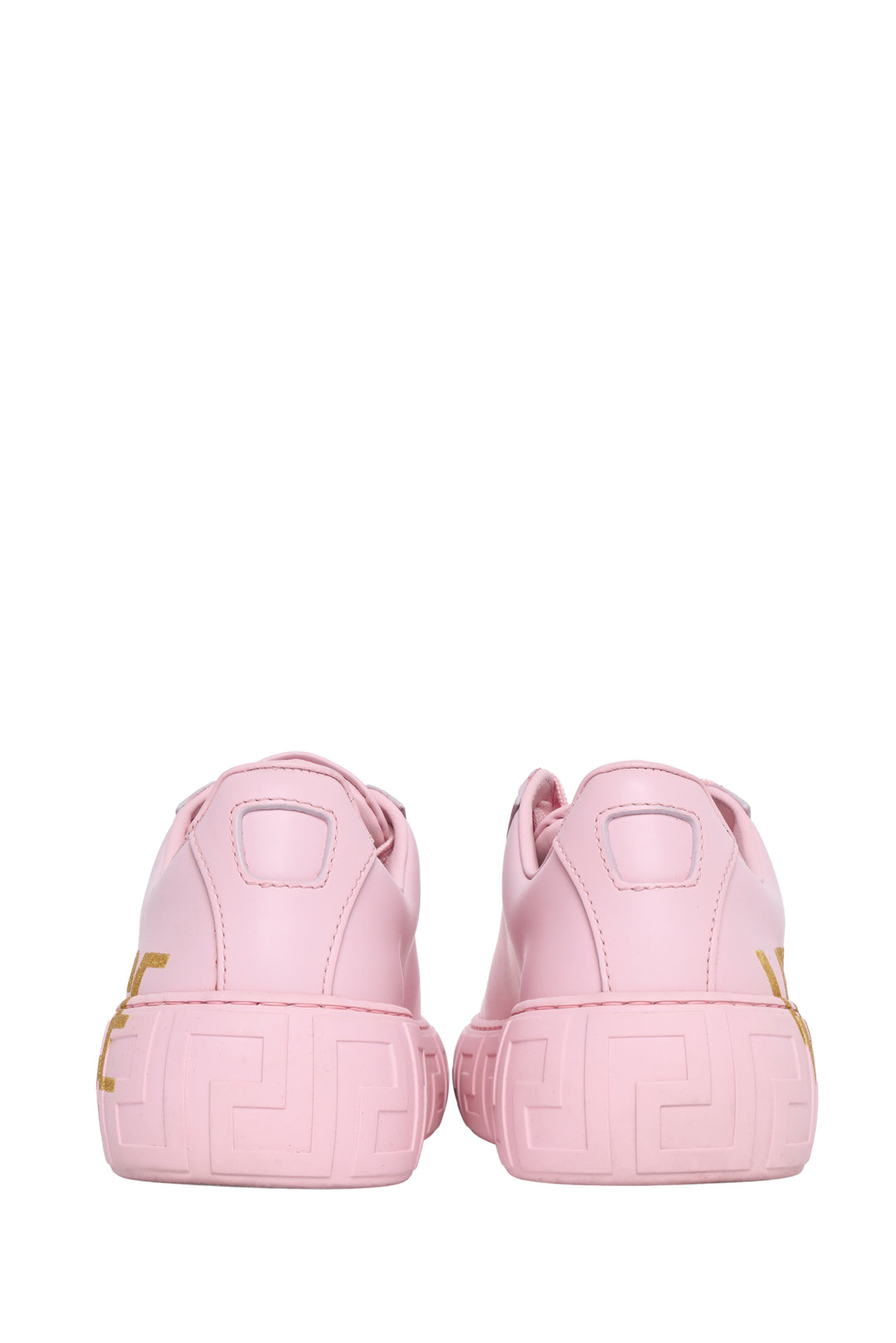 Versace Size 36 La Greca Glitter Logo Leather Sneaker