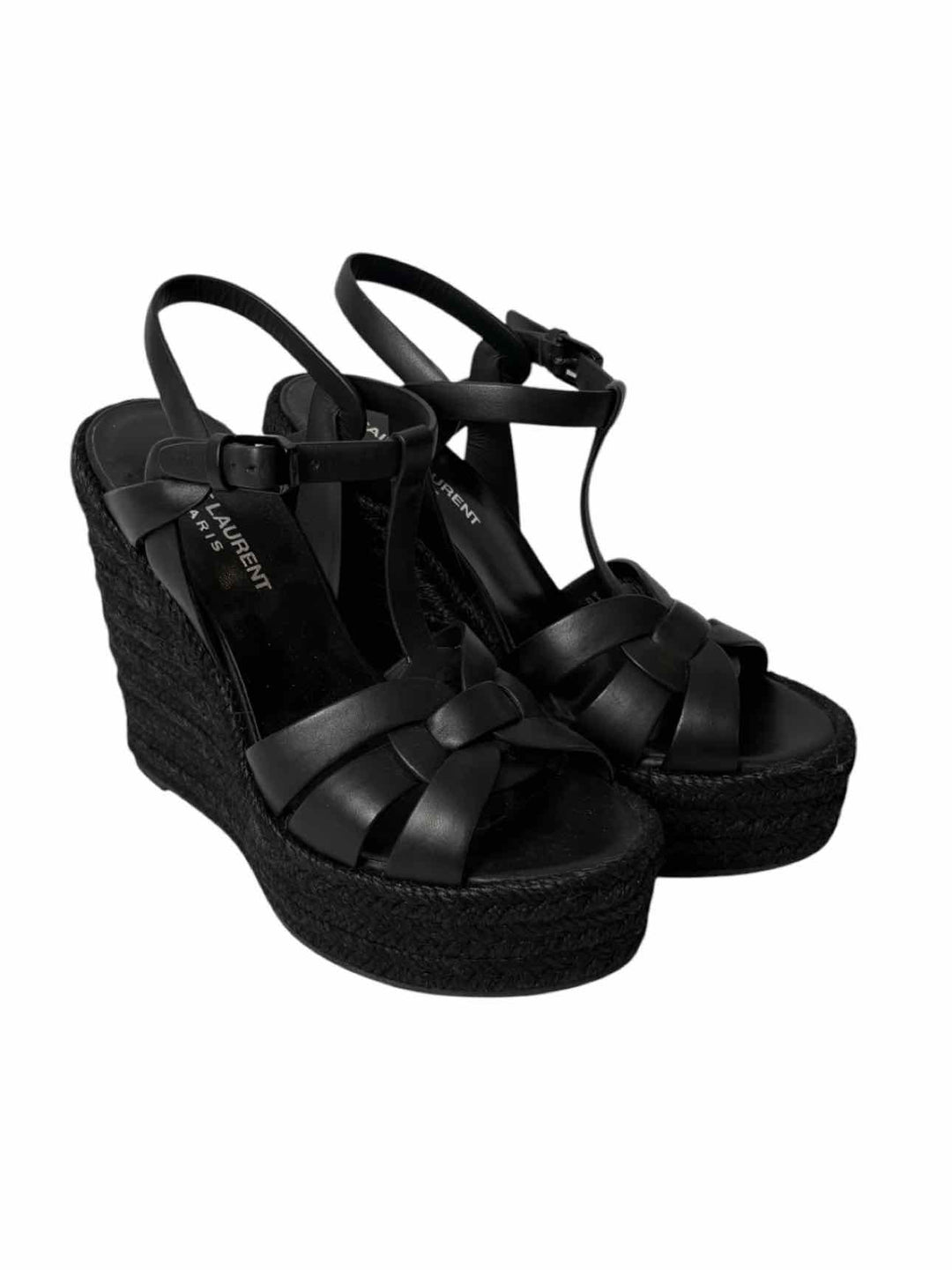Saint Laurent Size 36 Platform Leather Espadrille Sandals