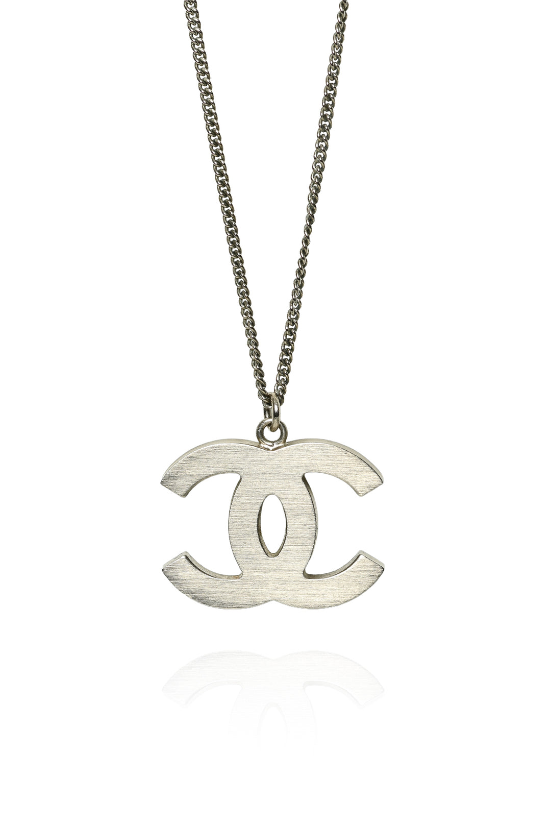 Chanel 2011 Check Print Fabric CC Logo Necklace