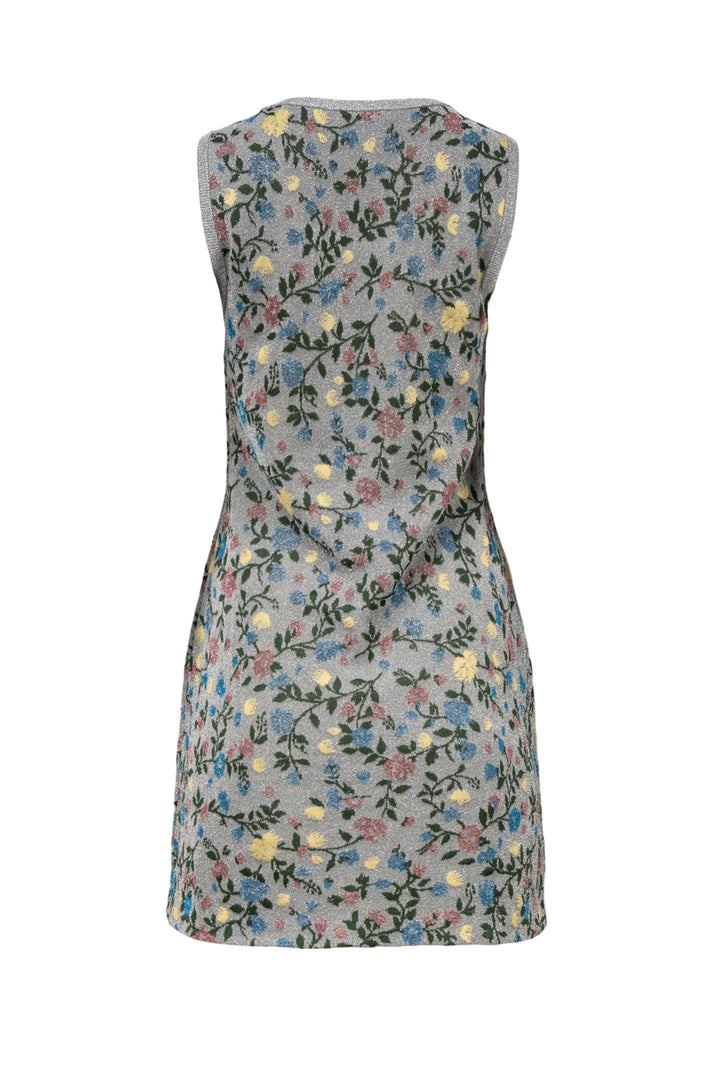 Rabanne Size L Floral Jacquard Lurex Mini Dress
