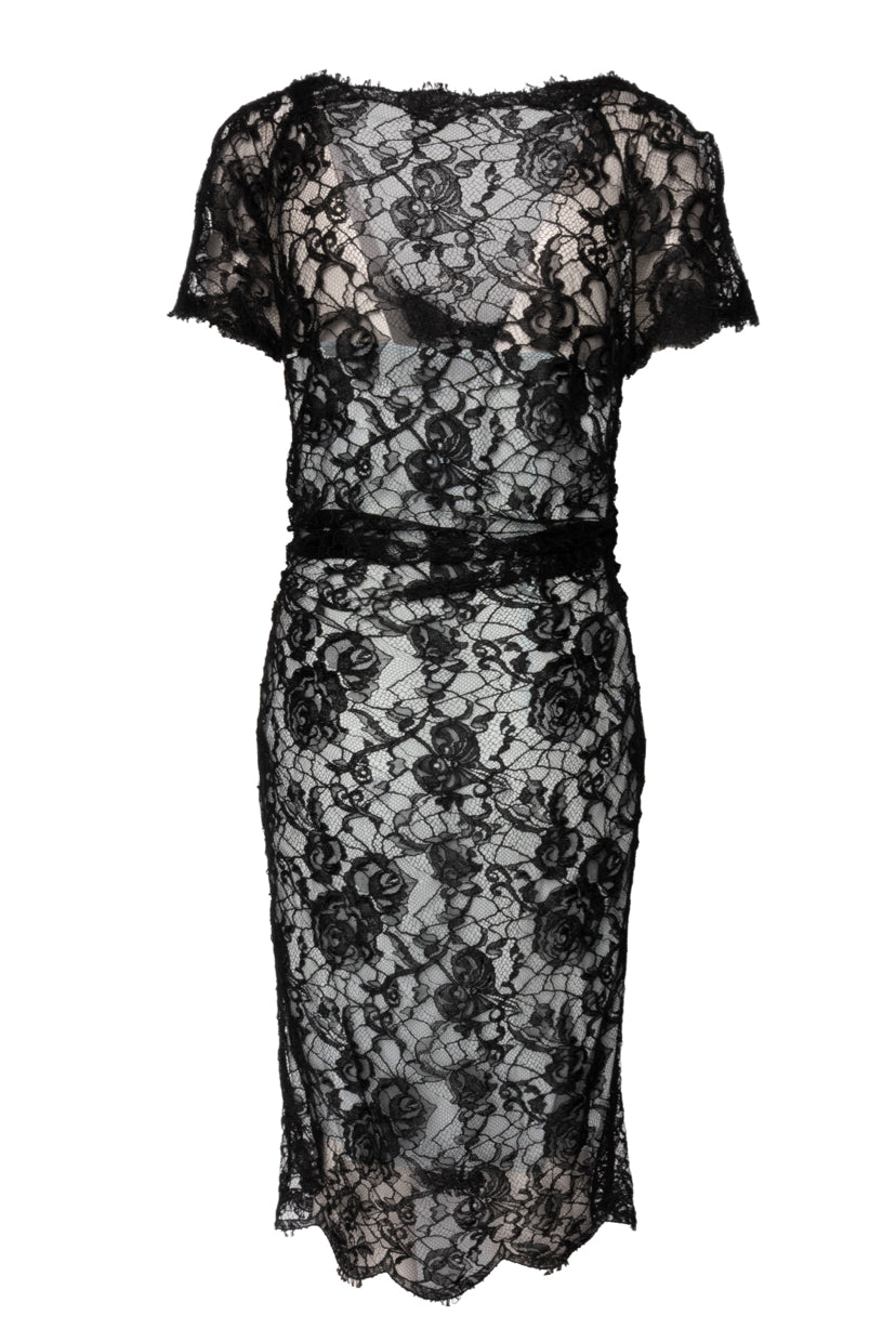 Emilio Pucci Size 12 Lace Midi Dress