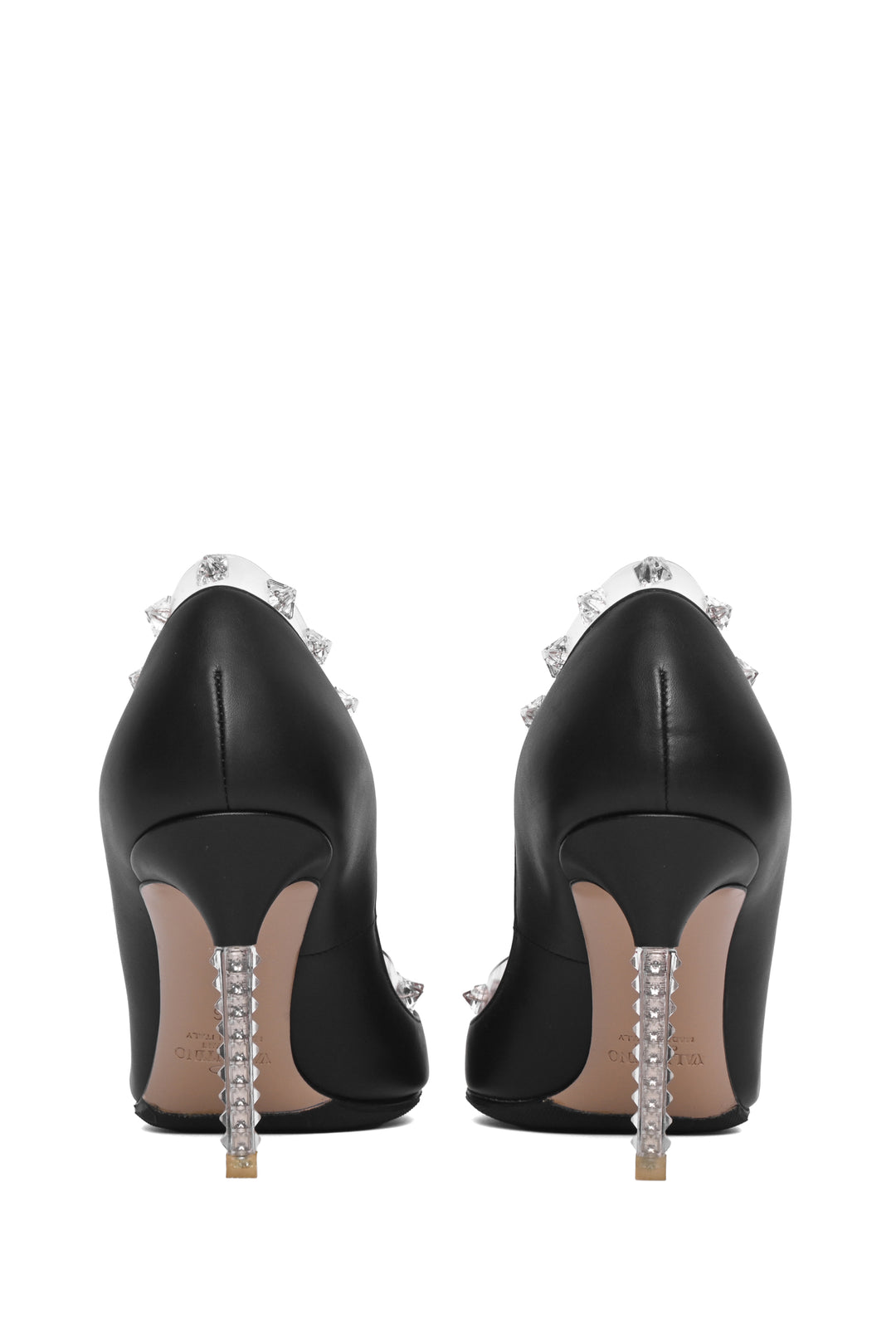 Valentino Size 36 Rockstud Leather & PVC Naked Pumps