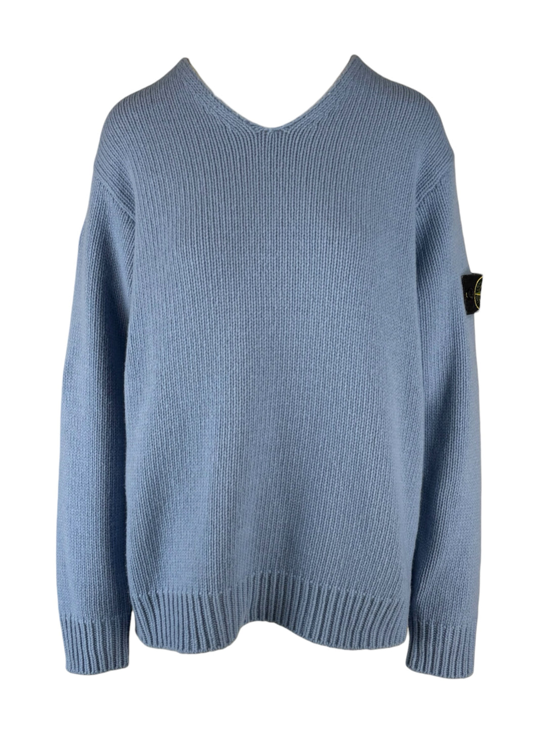 Stone Island Size L Men's Wool-Blend V-Neck Sweater