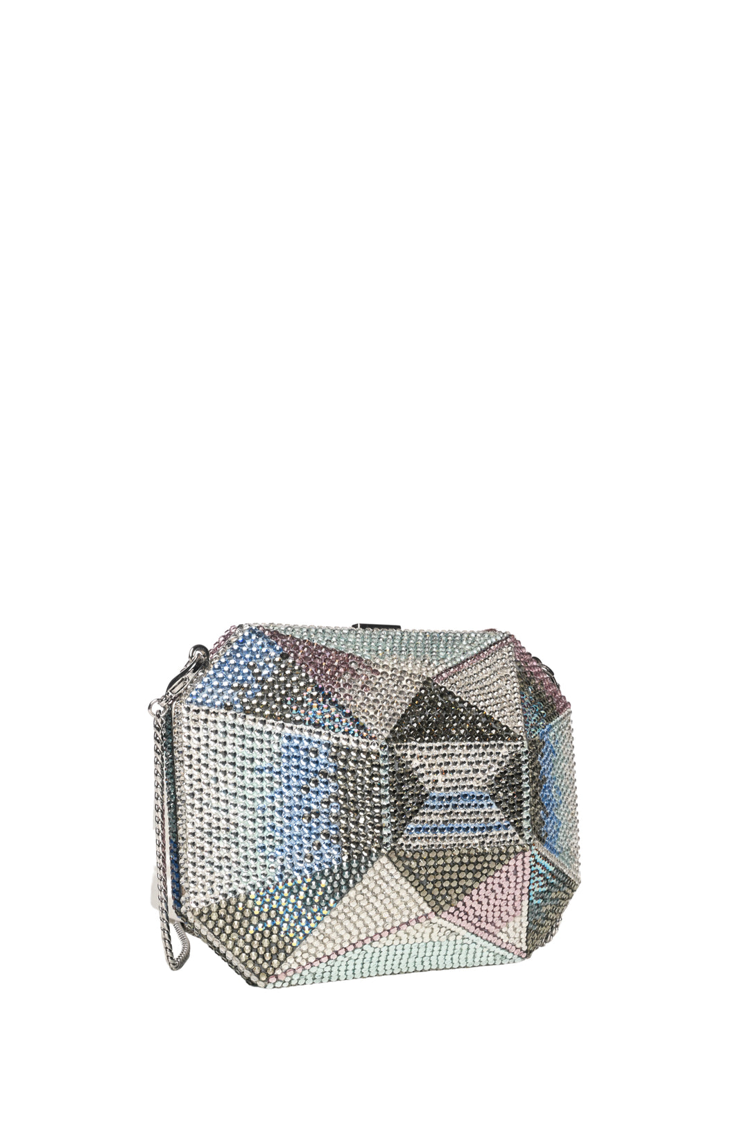 Judith Leiber Emerlad cut Swarovski Crystal Minaudiere Clutch