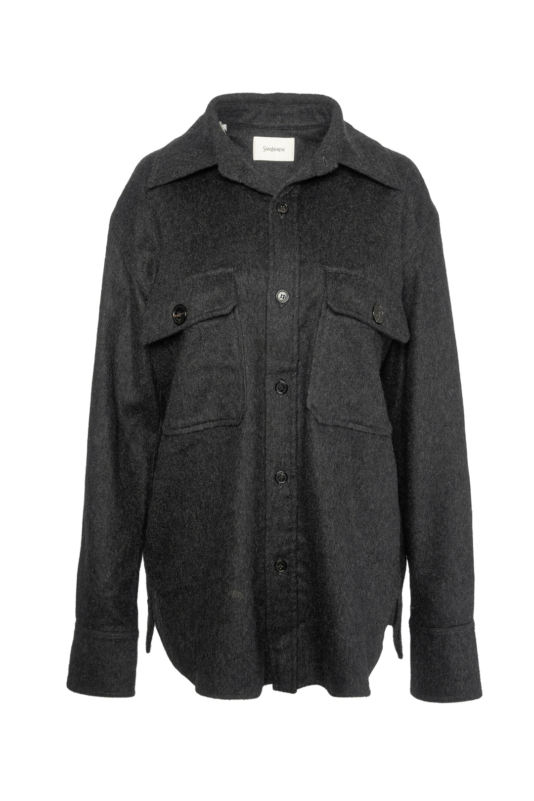 Saint Laurent Size 38 Men's Brushed Cashmere & Wool-Blend Overshirt