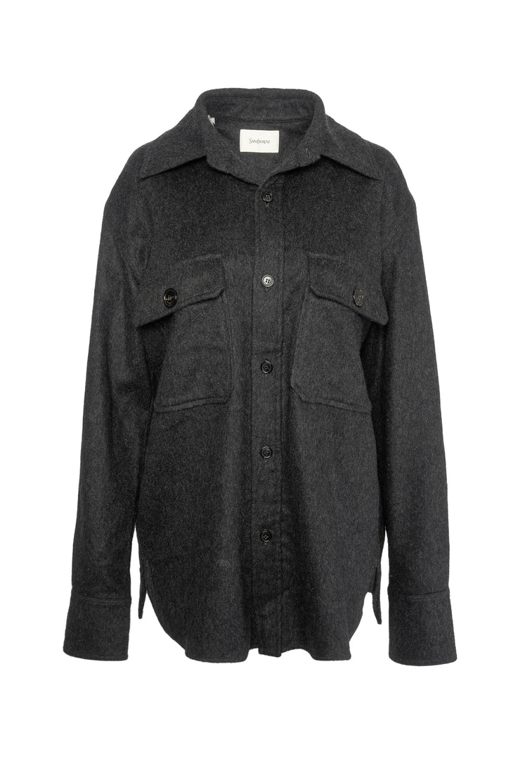 Saint Laurent Size 38 Men's Brushed Cashmere & Wool-Blend Overshirt