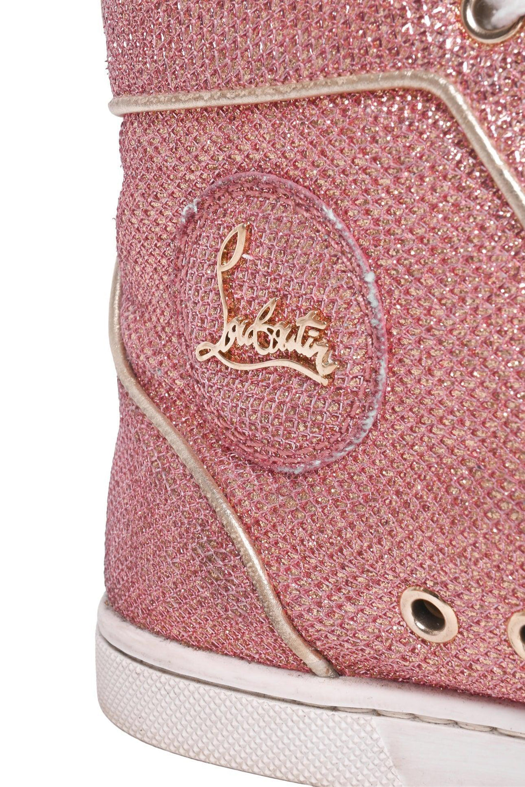 Christian Louboutin Size 36.5 Glitter High Top Sneaker