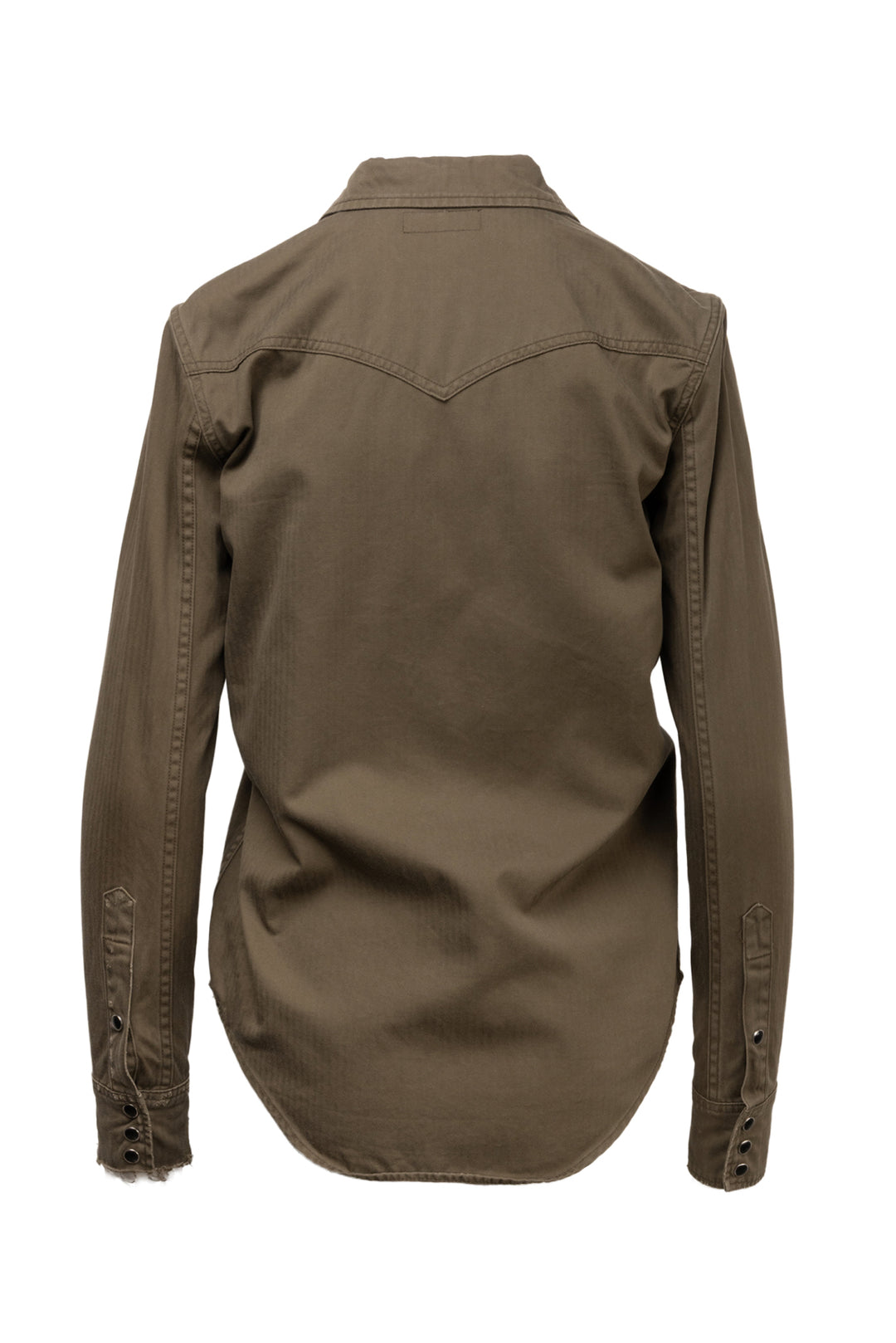 Saint Laurent Size M 2020 Distressed Snap Button Western Blouse
