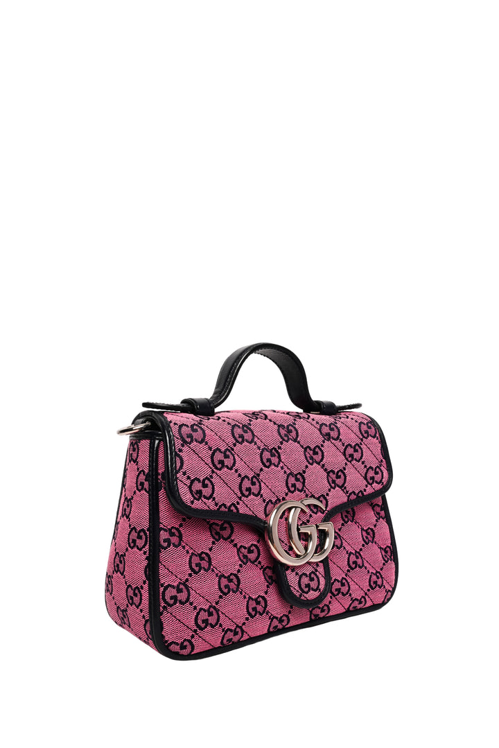 Gucci GG  Marmont Mini Top Handle Bag in Diagonal Matelasse GG Canvas