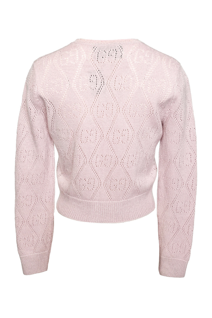 Gucci Size XS GG Perforated Crop Sweater