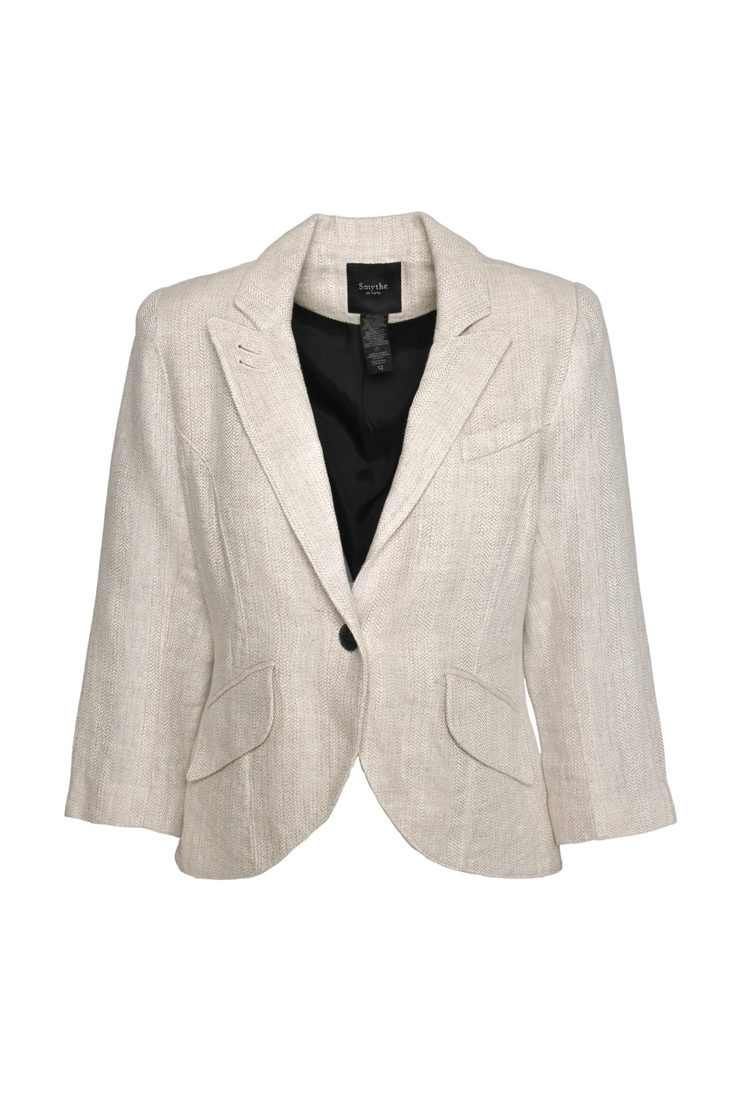 Smythe Size 12 Elbow Patch One Button Tux Blazer