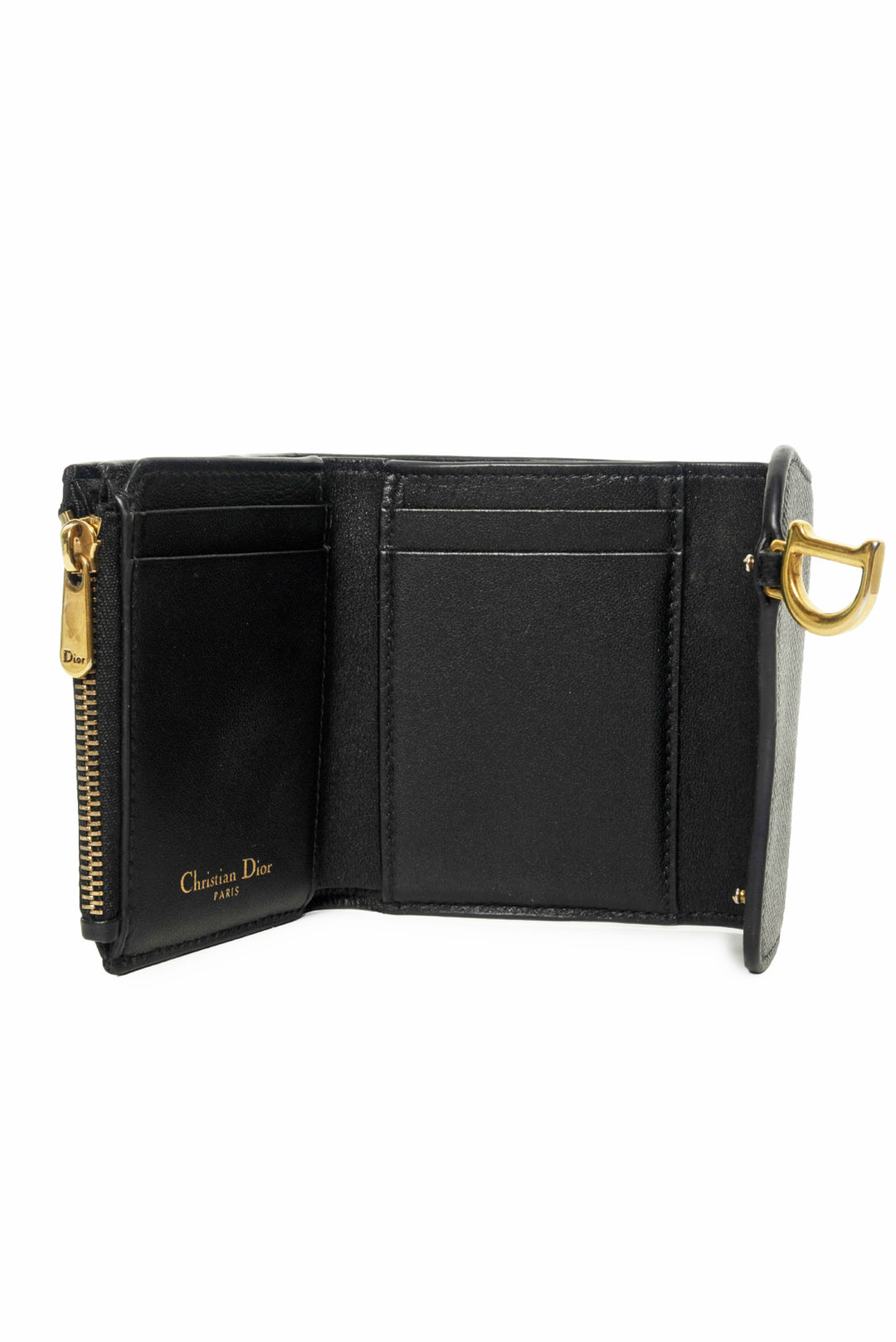 Dior Grained Calfskin Saddle Lotus Wallet