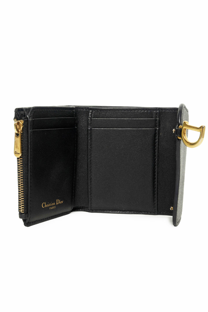 Dior Grained Calfskin Saddle Lotus Wallet