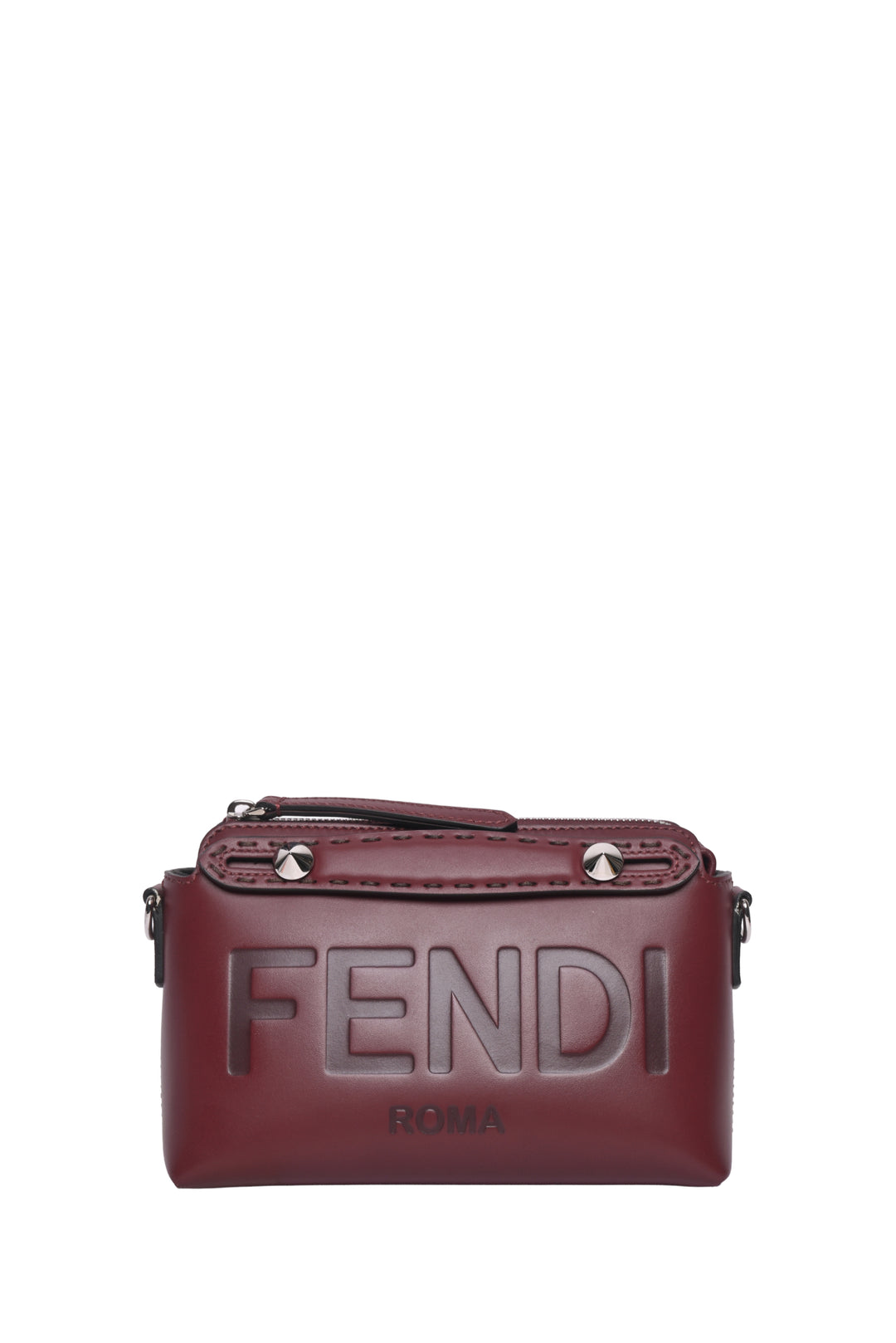 Fendi King Logo Embossed Mini By The Way Boston Bag