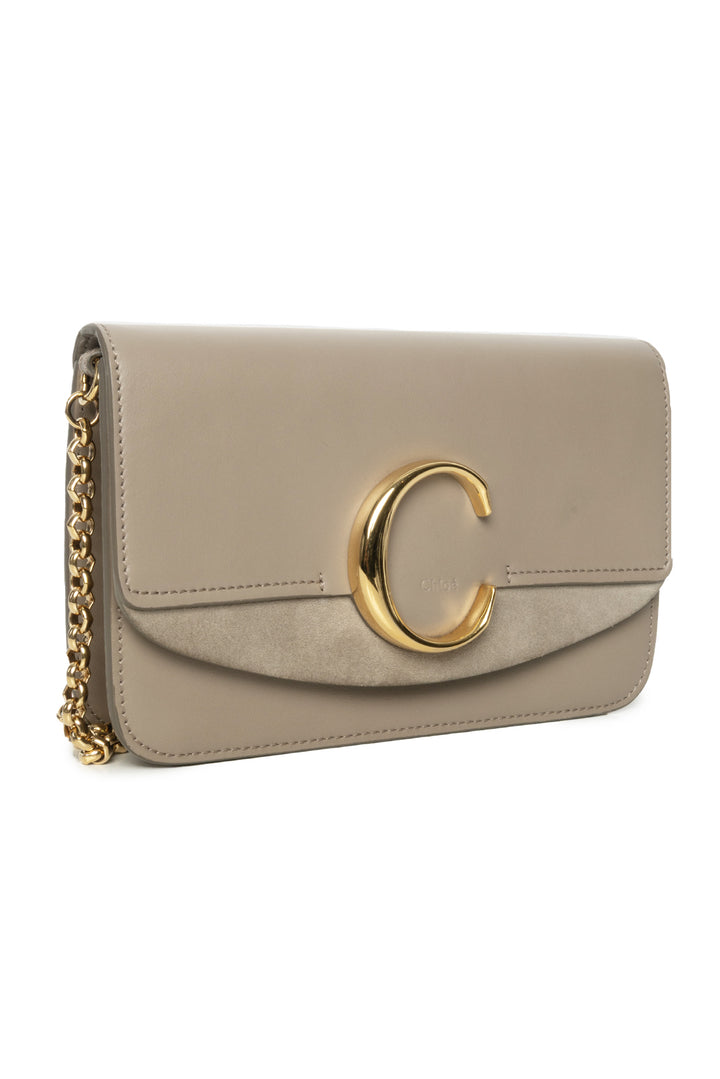 Chloe Calfskin Suede C Clutch On Chain